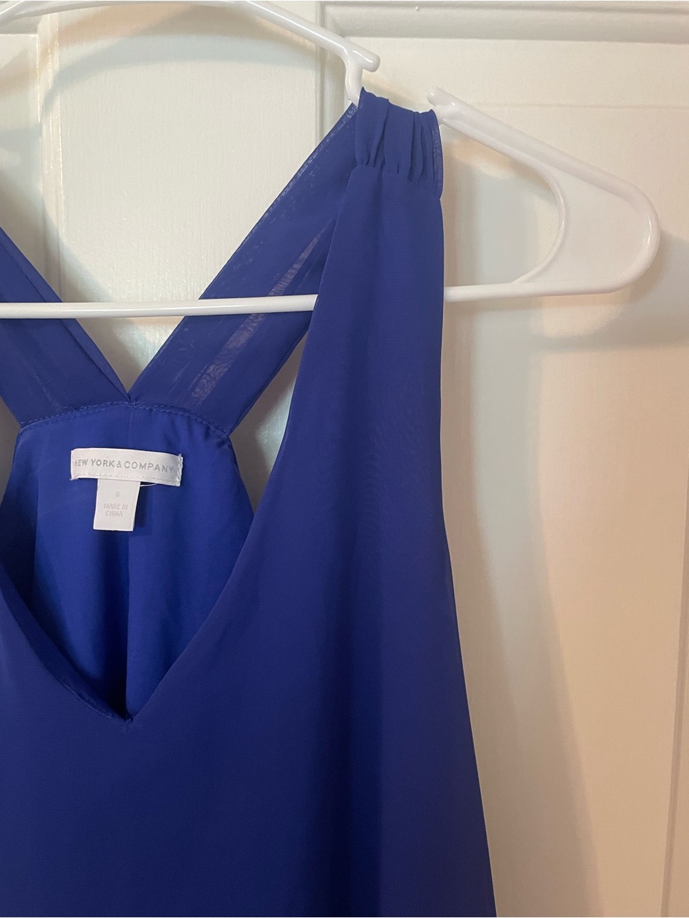New York & Company Royal Blue Sleeveless Midi Dress - Picture 2 of 4